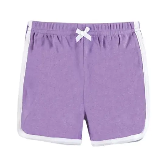 Hudson Baby Girl Shorts Bottoms 4-Pack, Purple Coral image {5}