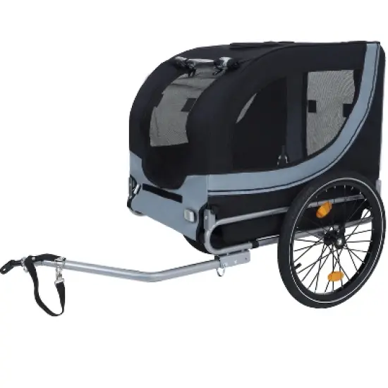 Aukfa Folding Dog Bike Trailer: 120LB All-Terrain Pet Carrier with Reinforced Steel Frame - Ideal for Cycling, Jogging, Camping & Outdoor Adventures image {2}