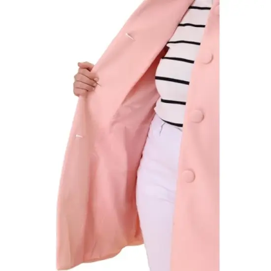 Agnes Orinda Women's Plus Size Rundown Collar Full Lined Side Pocket Single Breasted Overcoats image {4}