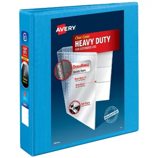 Avery Nonstick Heavy-Duty View Binder, 1.5" One Touch Slant Rings, 1 Light Blue Binder (05401) image {8}