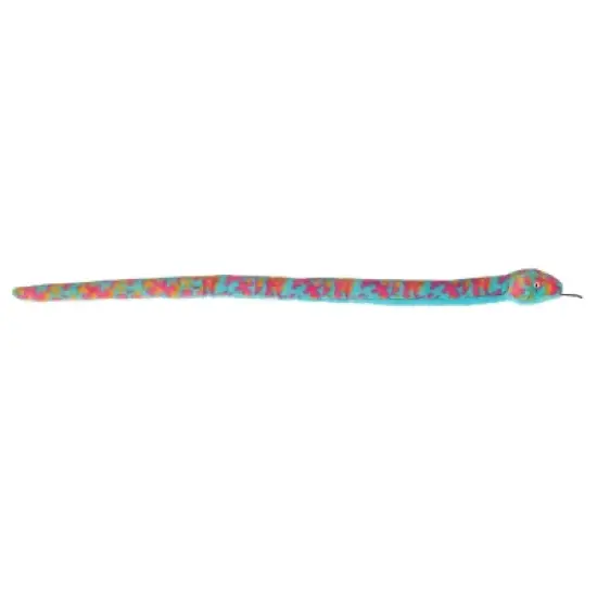 Aurora X-Large Colorful Tie Dye Snake Playful Stuffed Animal Blue 50" image {3}