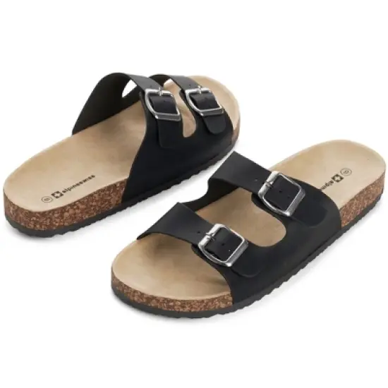 Alpine Swiss Mens Double Strap Casual Slides Flat Sandals image {3}