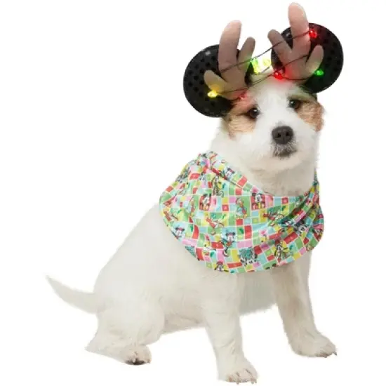 Rubies Mickey Mouse Reindeer Light Up Pet Accessory image {1}