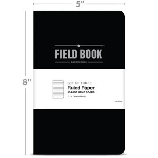 Elan Publishing Company 3-pk Indestructible 5x8 Field Book Set - BLACK/LINED image {1}