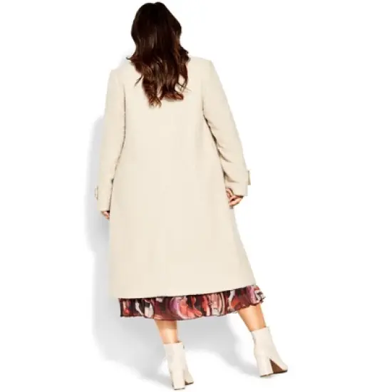 Women's Plus Size Ella Coat - buff | CITY CHIC image {2}