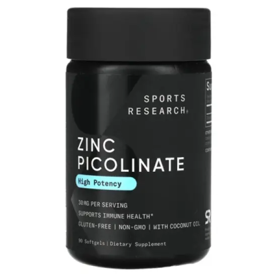 Sports Research Zinc Picolinate, High Potency, 30 mg, 90 Softgels image {4}