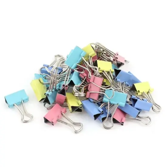 PiccoCasa Office Metal Document Organize Bookbinding Clamp Binder Clips 40Pcs 0.75Inch image {3}
