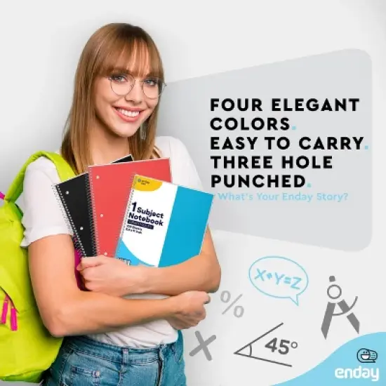 Enday Graph Paper Notebook 8.5 x 11 with Plastic Cover, 1 Grid Notebook, Graph paper spiral notebook, Graph notebook image {1}