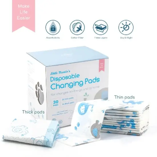 Little Martin's Disposable Changing Pads - 30 Counts image {6}