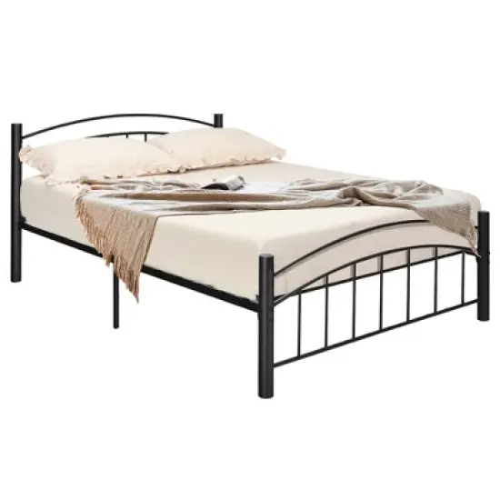 Costway Twin/Full/Queen Size Metal Bed Frame Platform Mattress Foundation with Headboard Footboard image {9}