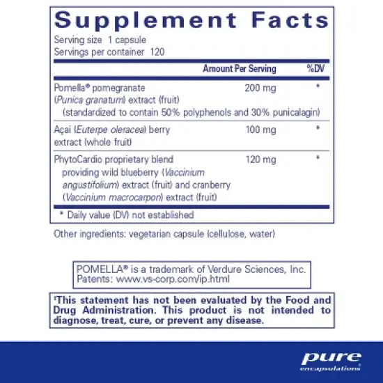 Pure Encapsulations Pomegranate Plus - Antioxidant Support for Vascular and Cellular Health* - 120 Capsules image {1}