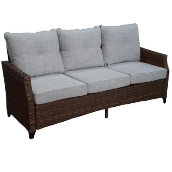 Courtyard Casual Costa Mesa Sofa - Brown  Aluminum frame with solution dyed Poly fabric image {6}