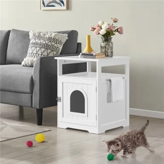 Yaheetech Decorative Cat Litter Box Enclosure image {1}