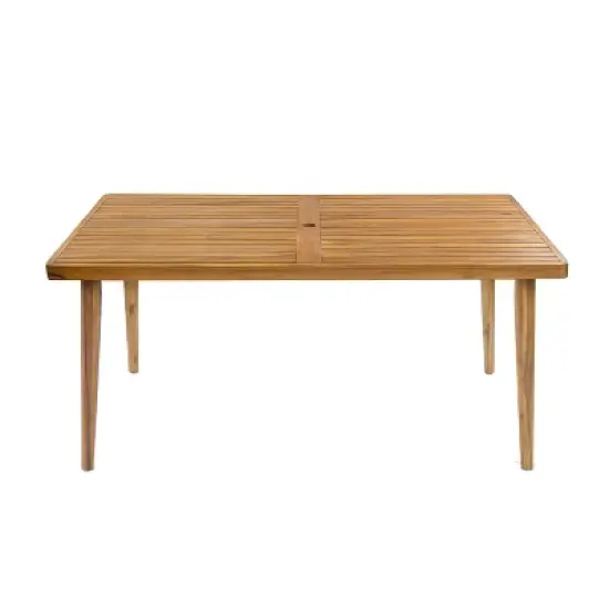 Christopher Knight Home Maya 7 Pieces Outdoor Acacia and Polypropelene Plastic Dining Set image {6}