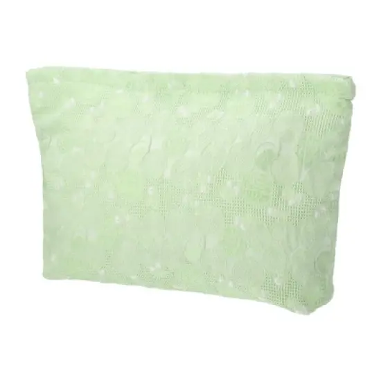 Unique Bargains Travel Canvas Floral Zipper-Closure Light Green 1 Pc image {7}