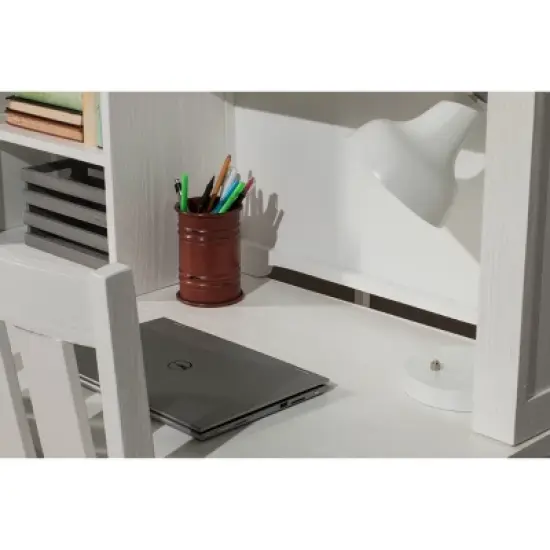 Kids' Highlands Desk with Hutch White - Hillsdale Furniture image {5}