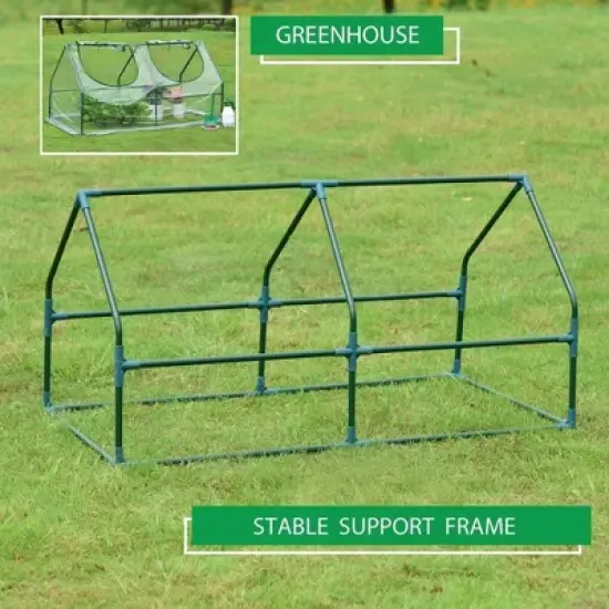 Aoodor Mini 4 ft. x 2 ft. x2 ft. Greenhouse Zipper Doors image {3}