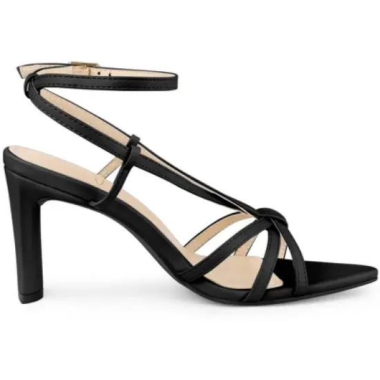 Perphy Pointed Toe Slingback Chunky Heel Sandals for Women image {3}