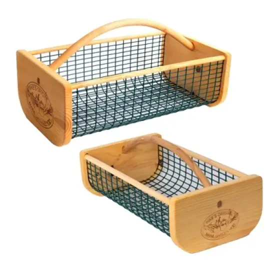 Maine Garden Hod Basket for Vegetable Gardening and Harvest Gathering or Farmhouse Decor, Pine and Oak with PVC Wire Mesh, USA Made image {5}