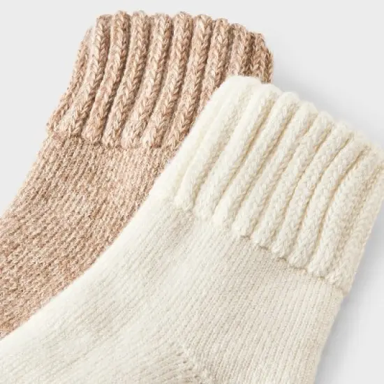 Women's Full Terry with Chunky Ribbed Cuff Cloud Soft Lounge 2pk Ankle Socks - Auden&trade; 4-10 image {2}