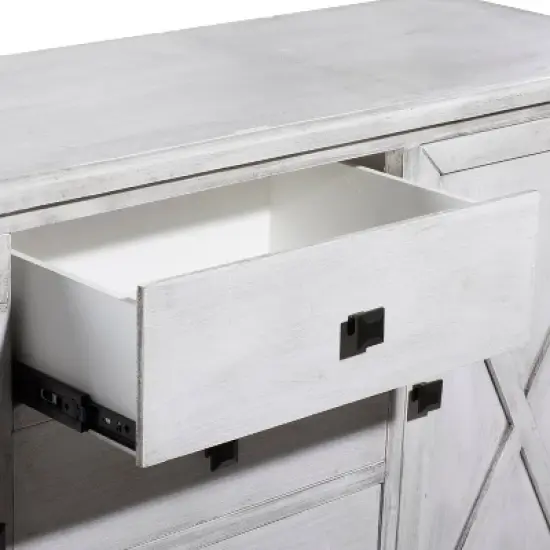 Farmhouse Wood Rectangular Sideboard White - Olivia & May image {5}