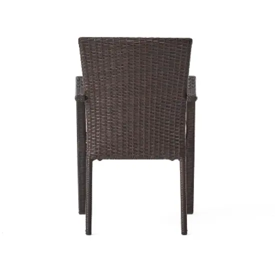 Christopher Knight Home Sequoia Outdoor Wicker and Aluminum 6 Piece Dining Set with Bench image {7}