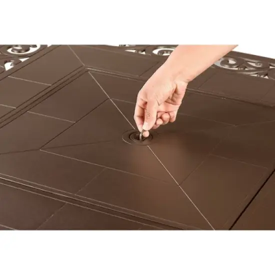 42" Square Aluminum 55000 BTUs Propane Fire Pit Table with Two Covers - Oakland Living
 image {4}