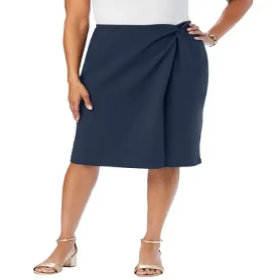 Jessica London Women&rsquo;s Plus Size Side Knot Crepe Skirt image {3}