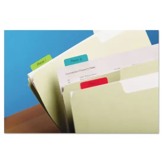 Post-it File Tabs 2 x 1 1/2 Aqua/Lime/Red/Yellow 24/Pack 686ALYR image {5}