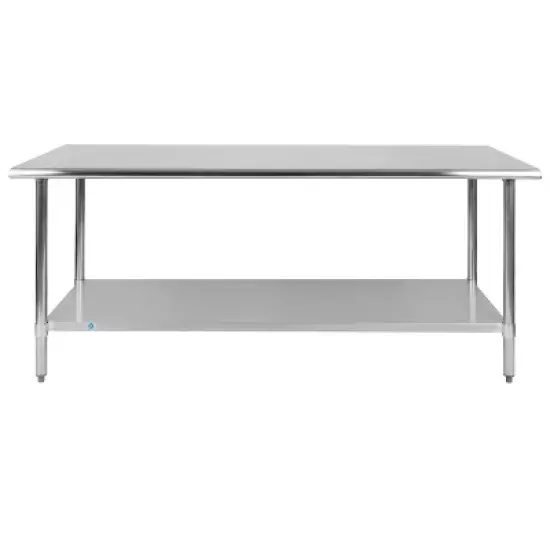Flash Furniture Stainless Steel 18 Gauge Prep and Work Table with Undershelf - NSF Certified image {6}