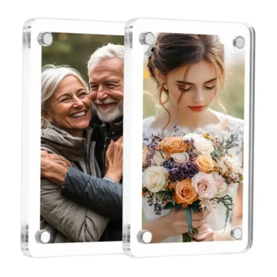 Unique Bargains Double Sided Fujifilm Mini Picture Acrylic Fridge Magnetic Frames 2 Pcs image {8}