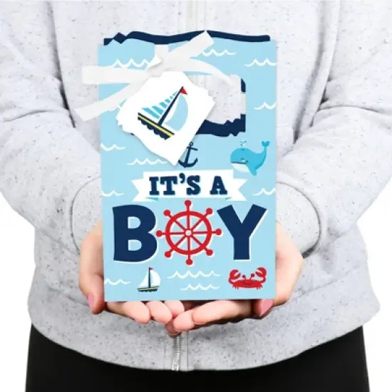 Big Dot of Happiness Ahoy It's a Boy - Nautical Baby Shower Favor Boxes - Set of 12 image {3}