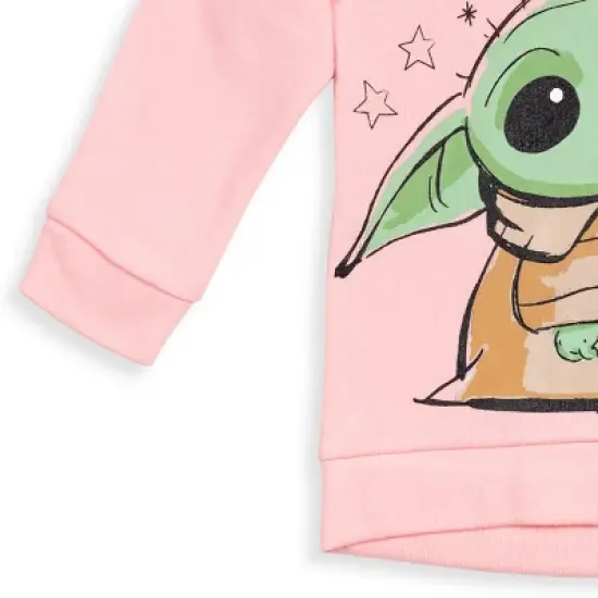 Star Wars The Mandalorian Baby Yoda Little Girls Fleece Hoodie & Leggings Set Pink  image {5}
