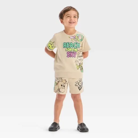 Toddler Boys' 2pc Disney Toy Story Top & Shorts Set - Tan image {4}