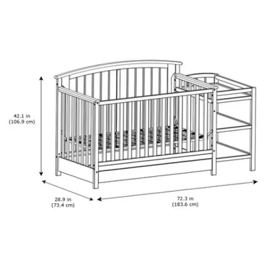 Storkcraft Steveston 4-in-1 Convertible Crib and Changer with Drawer image {9}