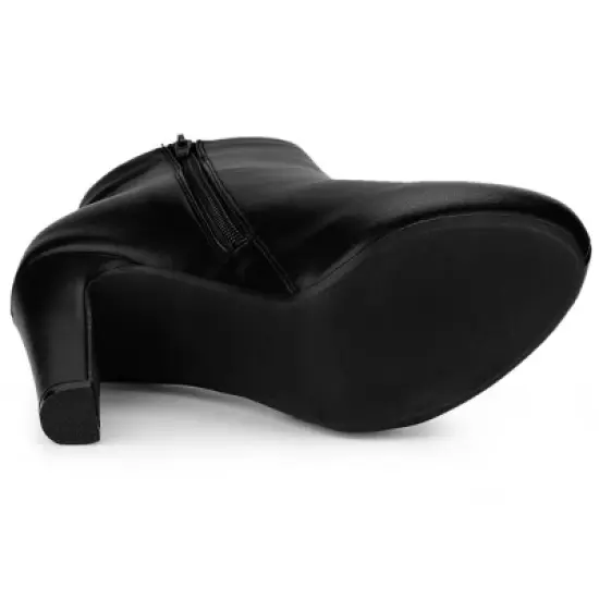 Allegra K Women's Platform Chunky Heel Ankle Boots image {5}