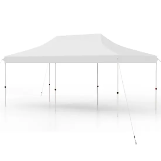 Tangkula 10 x 20FT Canopy Tent Folding Sun Shelter w/ 3 Adjustable Carrying Bag 12 Stakes & 6 Ropes Heavy-Duty Outdoor Tent Black/Grey/White/Blue image {13}