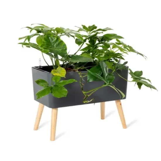 Ava Self-Watering Rectangular Planter - white image {3}