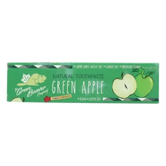 The Green Beaver Toothpaste - Green Apple Toothpaste - Case of 1 - 2.5 fl oz. image {2}