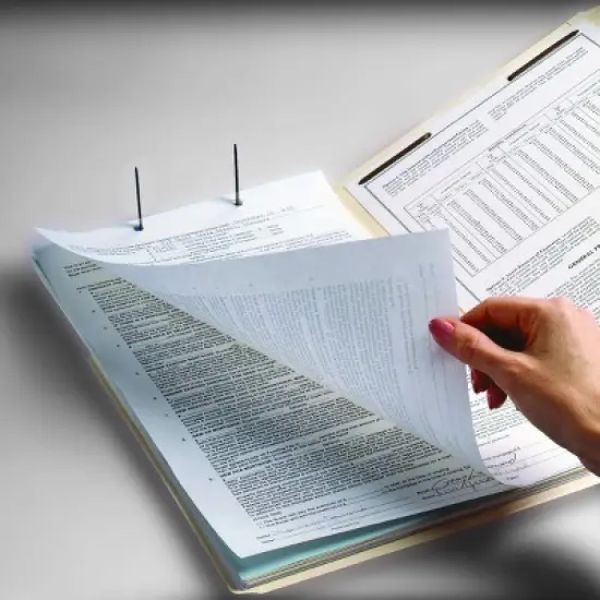 Smead Fastener File Folder, 2 Fasteners, Reinforced 1/3-Cut Tab, Letter Size, Manila, 12 per Pack (11537) image {5}