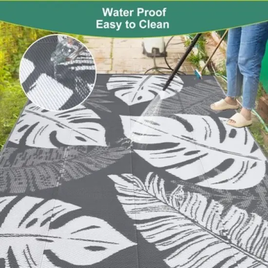 Waterproof Outdoor Rug &ndash; Reversible Plastic Mat for RV, Patio, Deck, Beach, Picnic, Camping, Backyard image {1}