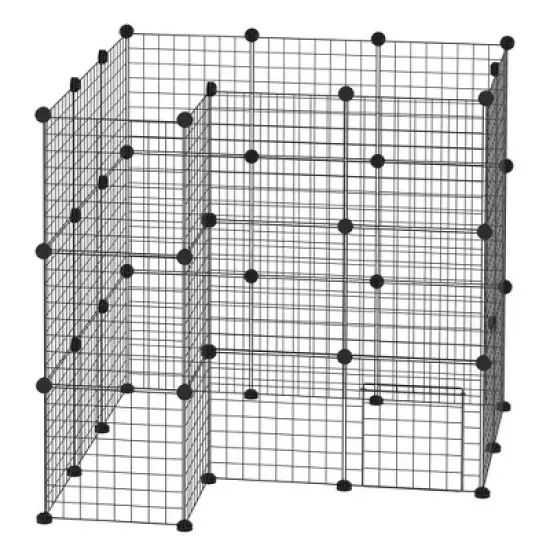 PawHut Pet Playpen DIY Small Animal Cage 36 Panels Portable Metal Wire Yard Fence with Door and Ramp for Rabbits, Kitten, Puppy 14 x 14 in image {3}