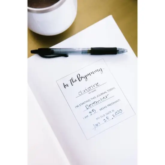 Pearhead Linen Pregnancy Journal - Ivory image {7}