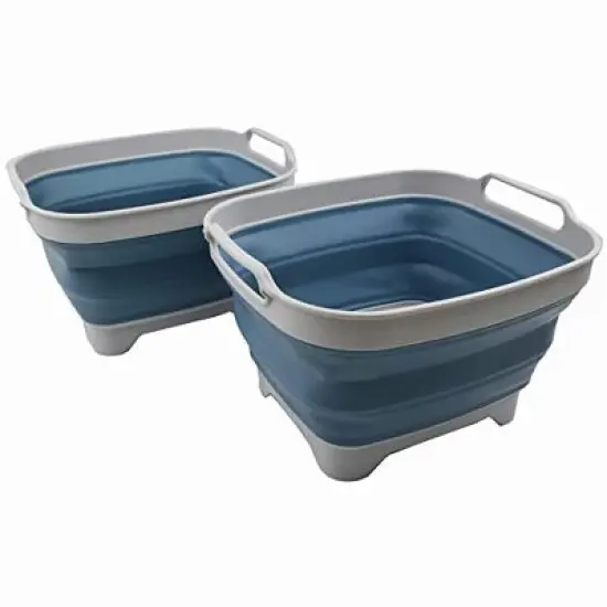 SAMMART 7.5L (2 Gallons) Collapsible Dishpan with Draining Plug image {11}