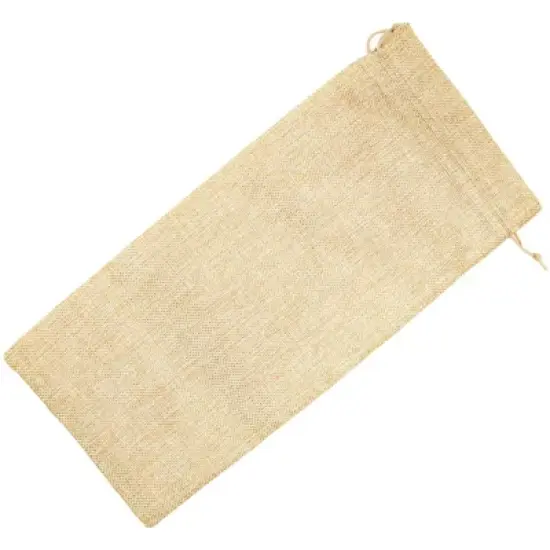 Juvale 24-Pack Burlap Wine Gift Bag with Jute Drawstring, Natural Linen Wine Bottle Wrapping Holder for Anniversary Wedding Events, 14" x 6" image {5}