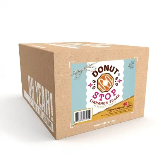 Donut Stop Flavored Coffee Pods,Compatible Keurig 2.0,Cinnamon Sugar Flavor,40Ct image {1}