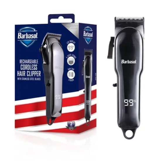 Barbasol LCD Display Rechargeable Cordless Hair Clipper 6 Guide Combs Battery Hair Trimmer - 10ct image {10}