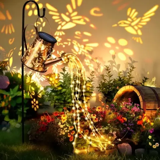 GIGALUMI Single Solar Watering Can with Lights, Waterproof Outdoor Garden Decor for Patio, Pathway and Yard image {8}