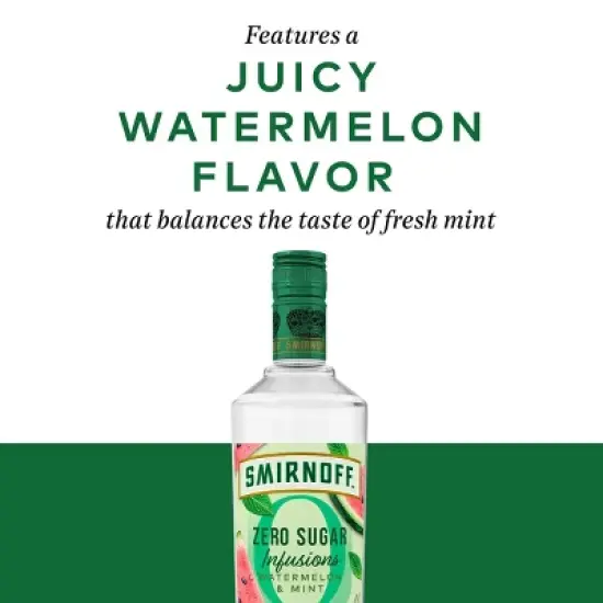 Smirnoff Zero Sugar Infusions Watermelon Mint Vodka - 750ml Bottle image {2}