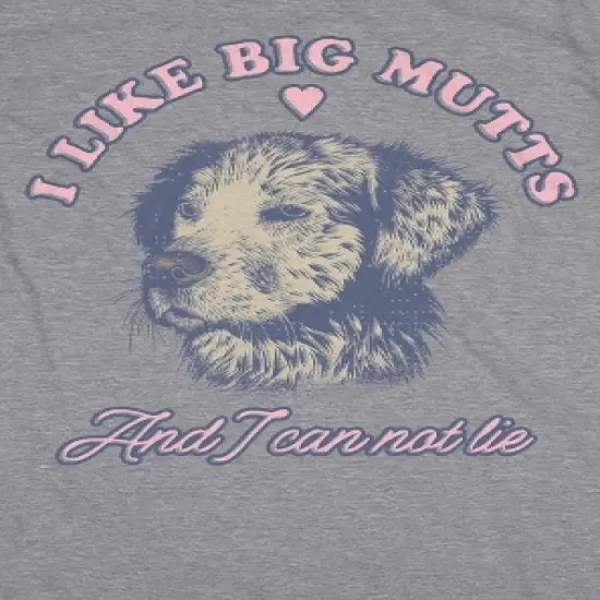 I Like Big Mutts And I Cannot Lie Crew Neck Short Sleeve Athletic Heather Women's Night Shirt image {1}
